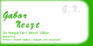 gabor neszt business card